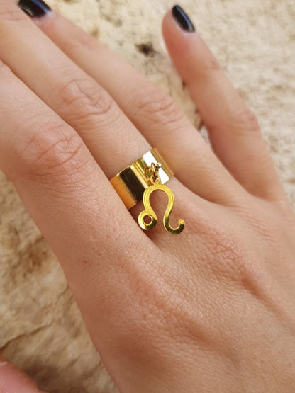 Bague signe astrologique  - doré