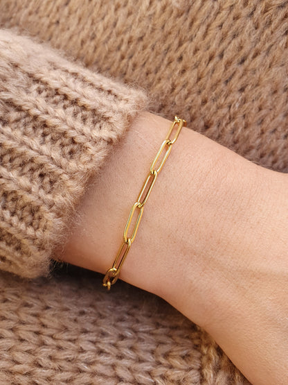 Bracelet maillons plats - doré