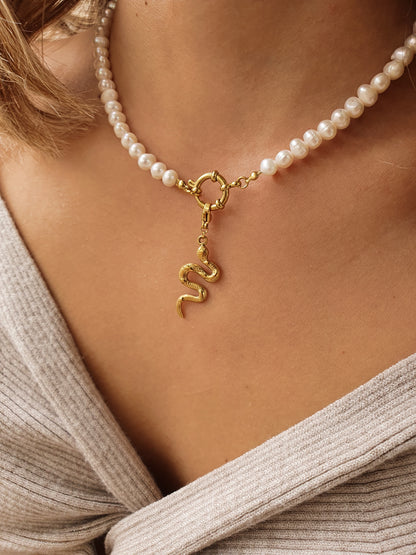 Collier en perles d'eau douce (personnalisable) - doré