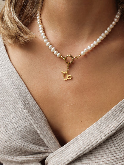 Collier en perles d'eau douce (personnalisable) - doré