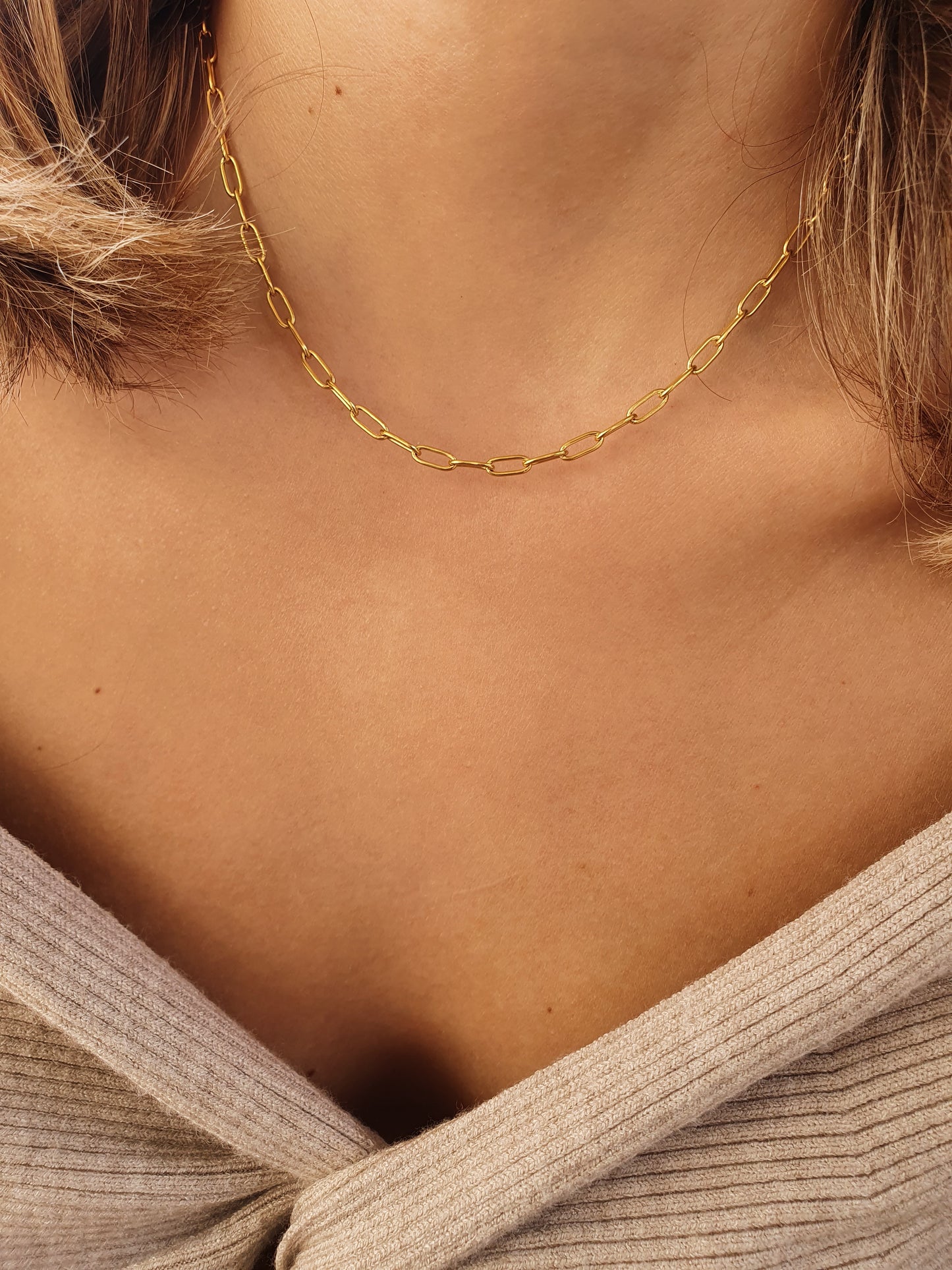 Collier petits maillons - doré
