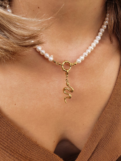 Collier en perles d'eau douce (personnalisable) - doré