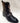 Bottines noires similicuir boucles argentées