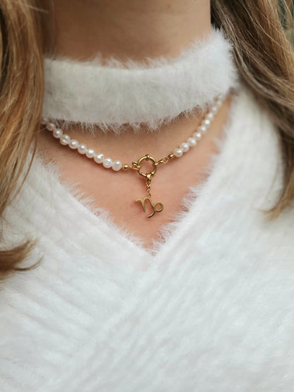 Collier en perles d'eau douce (personnalisable) - doré