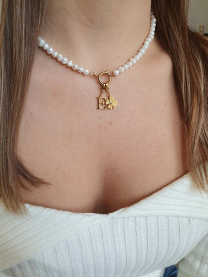 Collier en perles d'eau douce (personnalisable) - doré