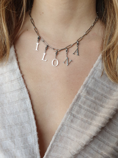 Charms lettres initiales - argenté