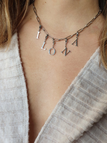 Charms lettres initiales - argenté