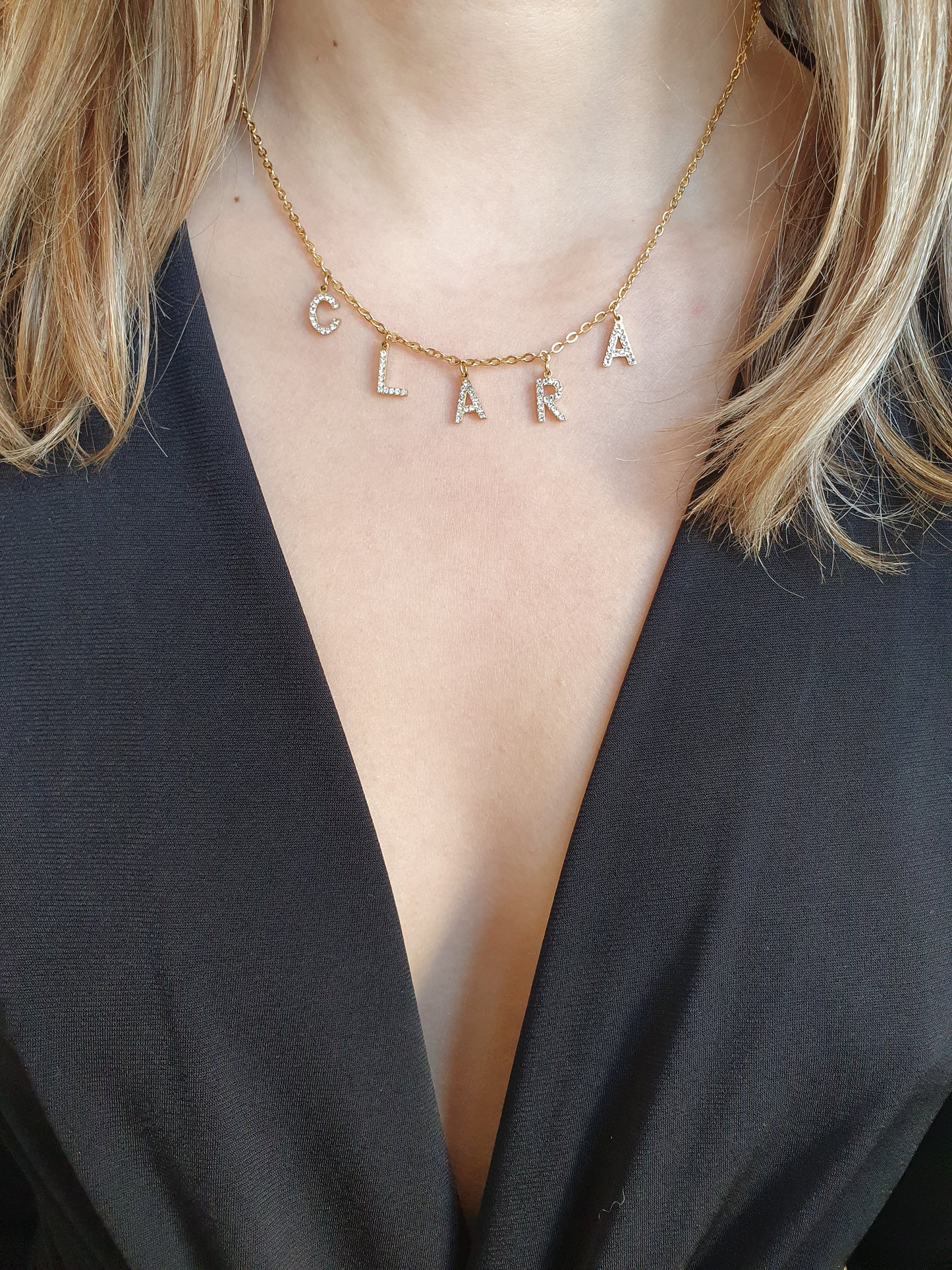 Collier prénom personnalisé strass