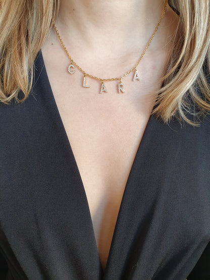 Collier prénom personnalisé strass