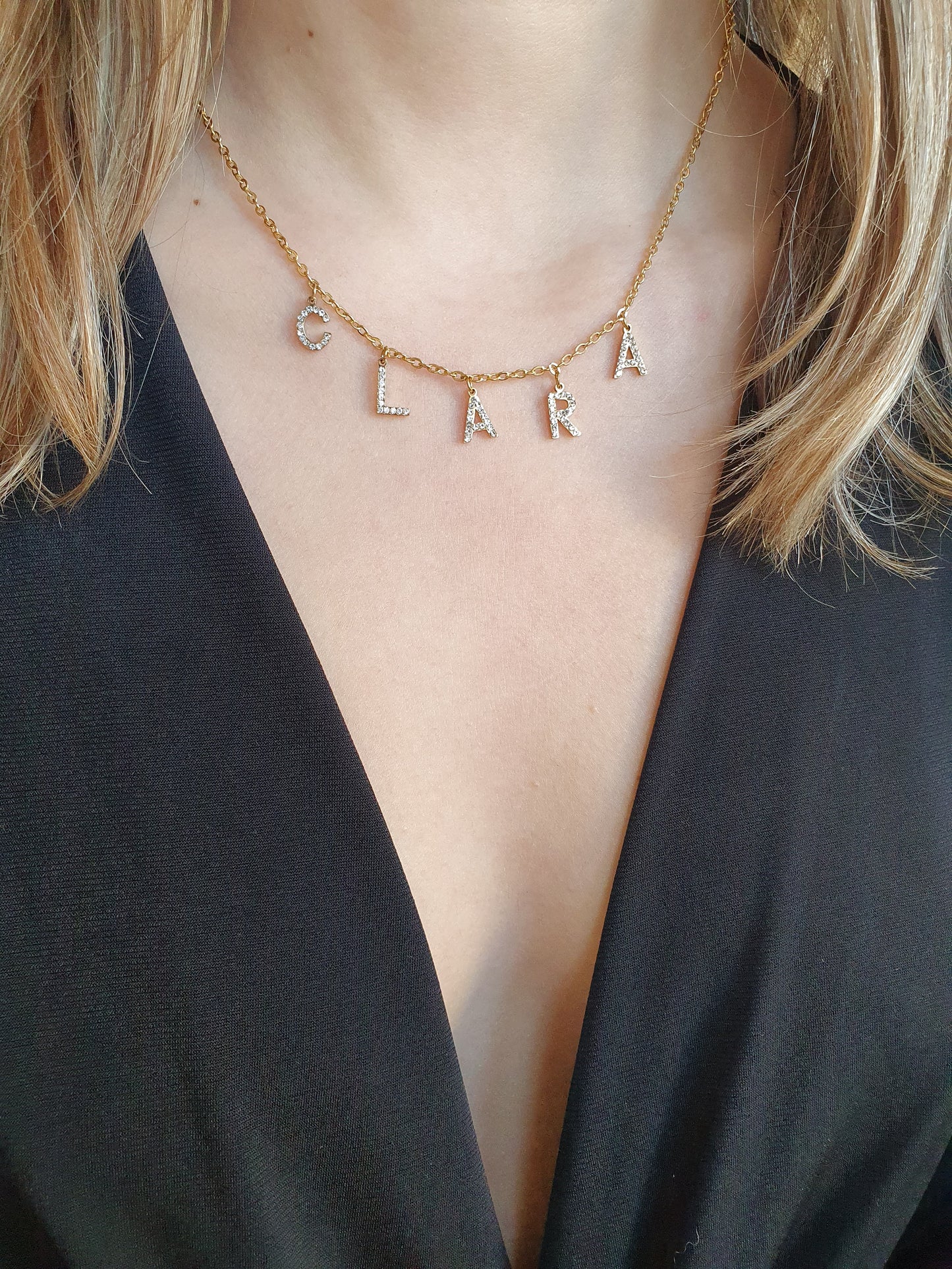 Collier prénom personnalisé strass