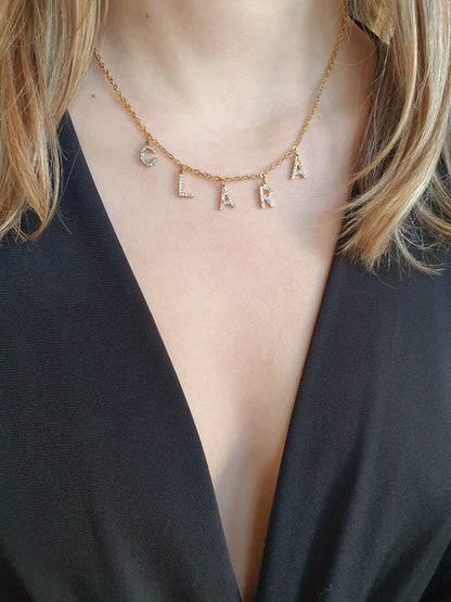 Collier prénom personnalisé strass