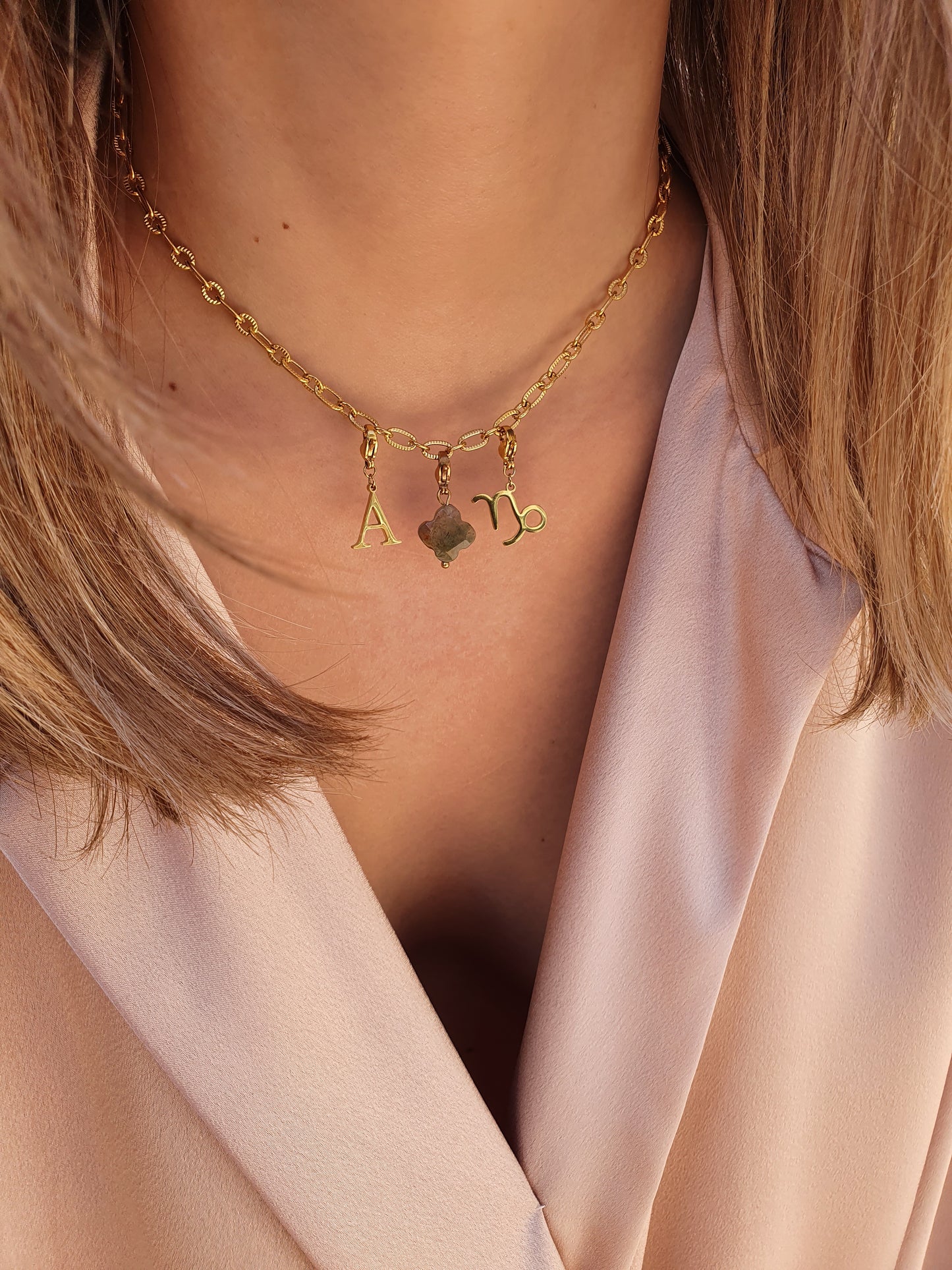 Chaîne petits maillons striés (à personnaliser) - doré