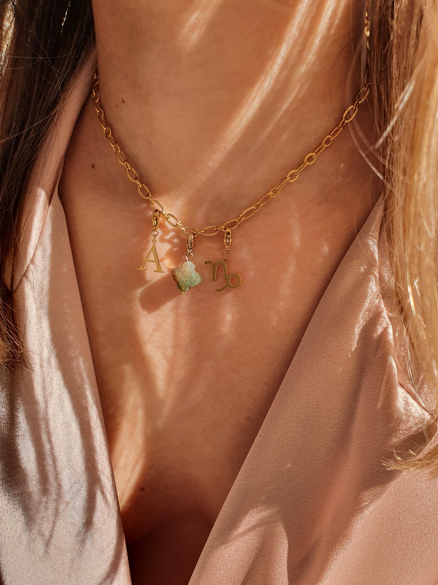 Chaîne petits maillons striés (à personnaliser) - doré