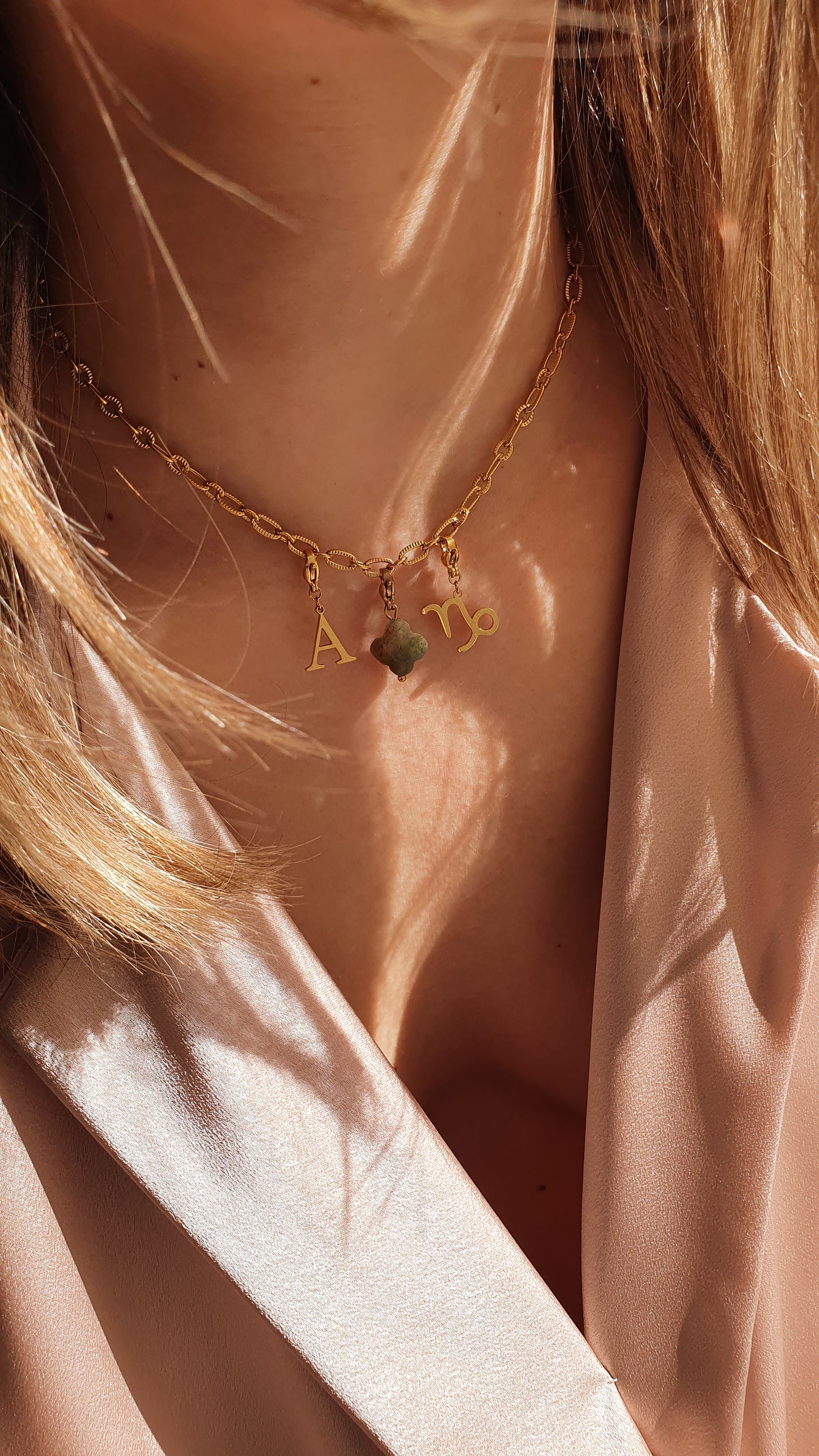 Chaîne petits maillons striés (à personnaliser) - doré