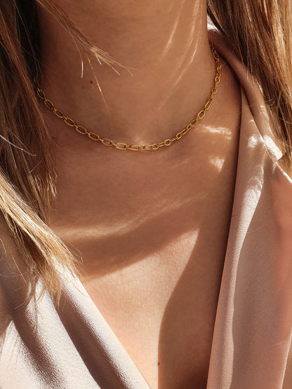 Chaîne petits maillons striés (à personnaliser) - doré
