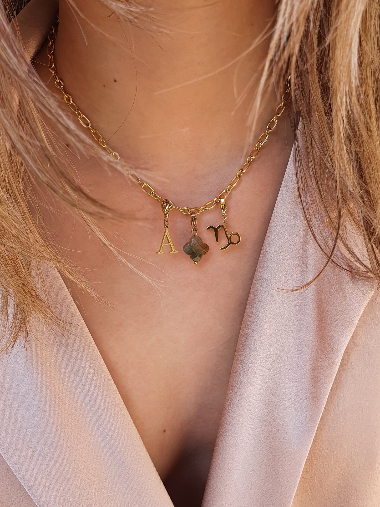 Chaîne petits maillons striés (à personnaliser) - doré