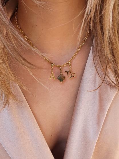 Chaîne petits maillons striés (à personnaliser) - doré