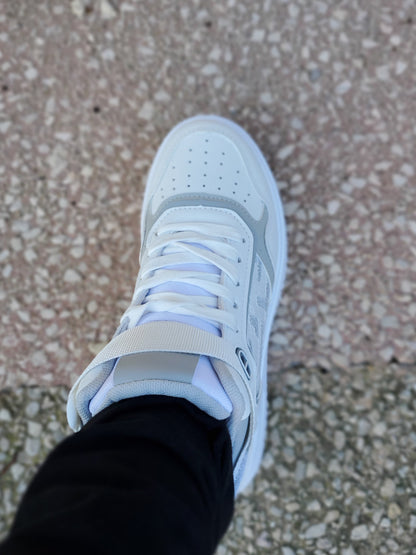 Baskets sneakers montantes imprimés argentés