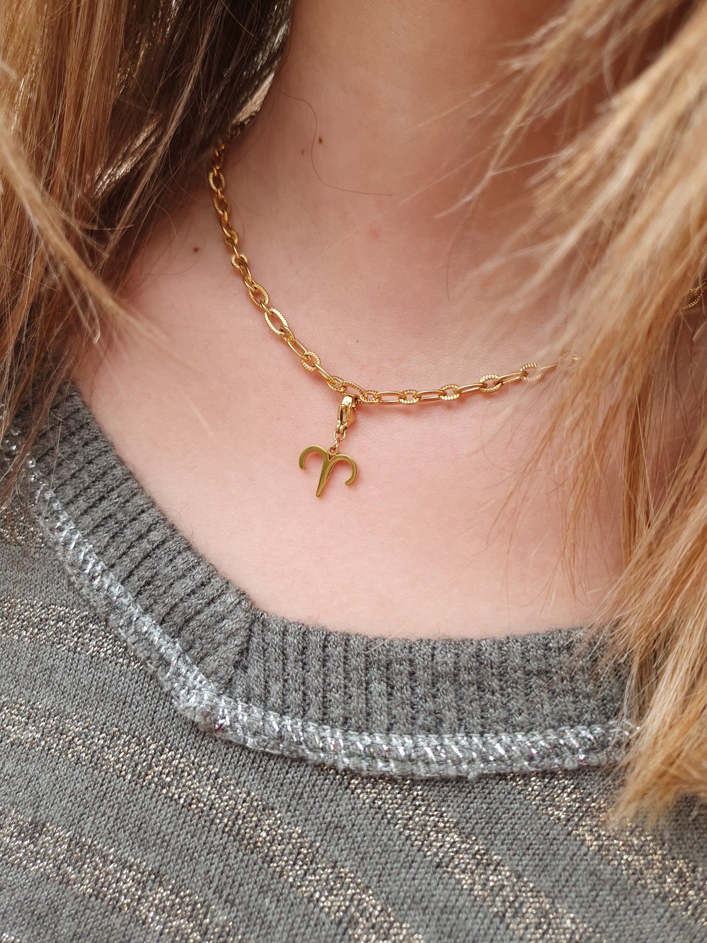 Chaîne petits maillons striés (à personnaliser) - doré