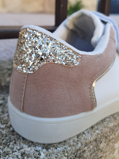 Sneakers triple scratch paillettes & léopard