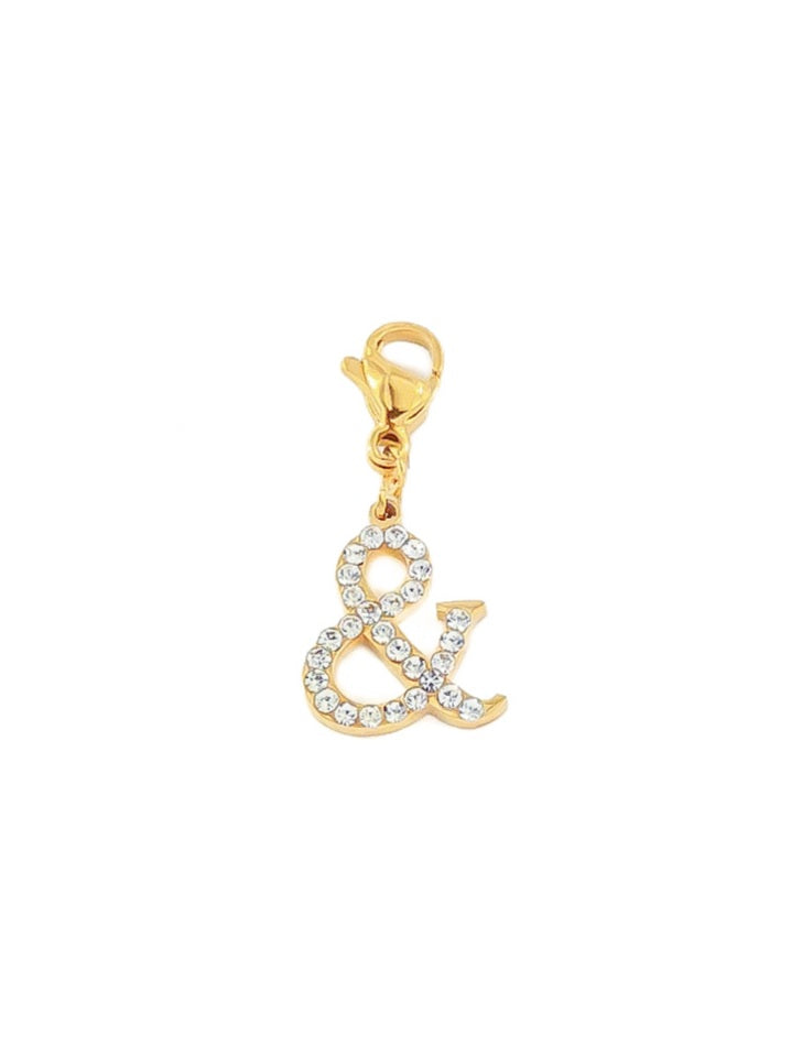 Charm "&" zircons - doré
