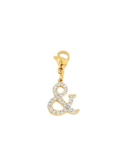 Charm "&" zircons - doré