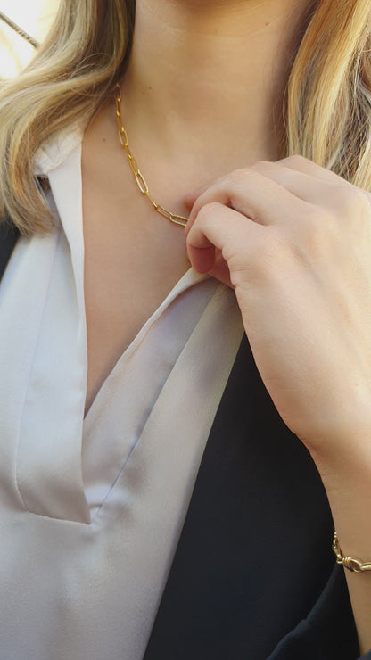 Collier signe astrologique maillons striés - doré