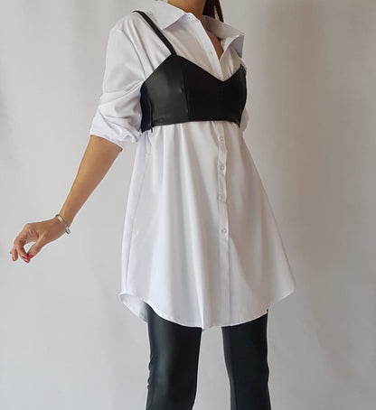 Brassière similicuir noire