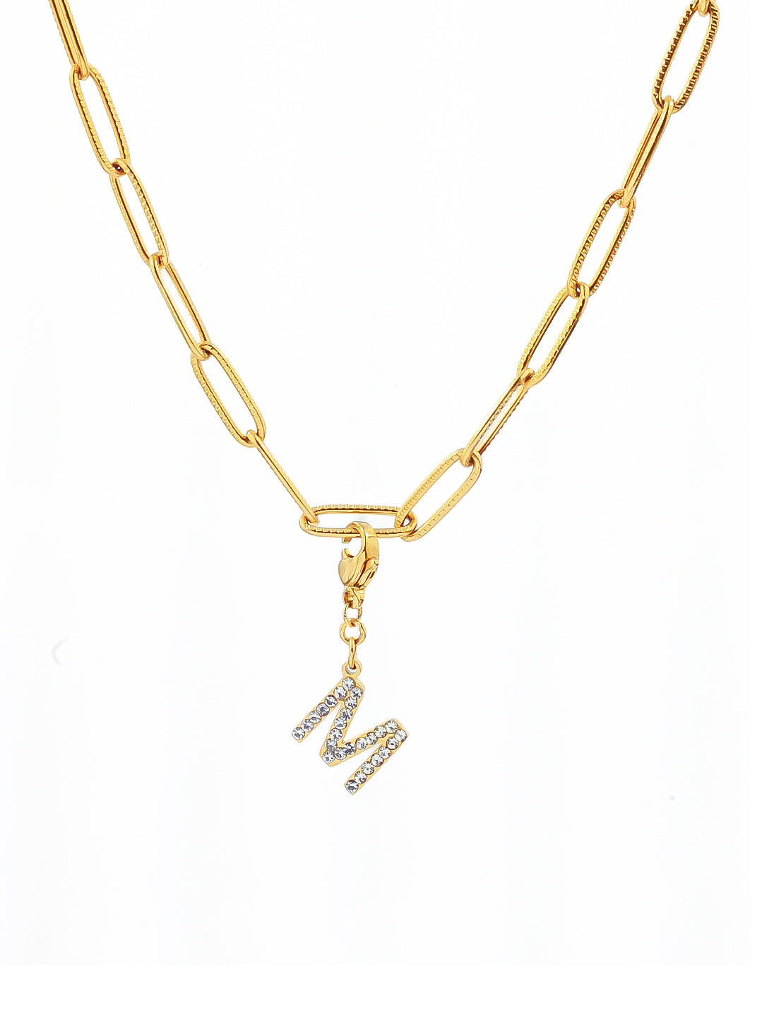 Charms lettres initiales strass - zircons/doré