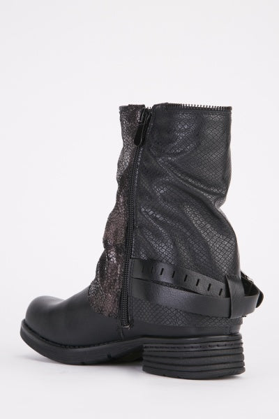 Bottines bicolores métallisées